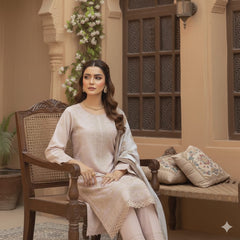 Umer Aayan 3 Piece Stitched Lawn Suit -Ready to wear