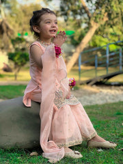 Khanak Stitched Kids-Apricot Gharara-KG 012
