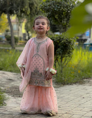 Khanak Stitched Kids-Apricot Gharara-KG 012
