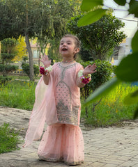 Khanak Stitched Kids-Apricot Gharara-KG 012