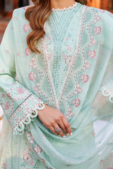 Kaavish By Farasha Unstitched 3 Piece Eid Festive Lawn Suit-05-Whisper Mint