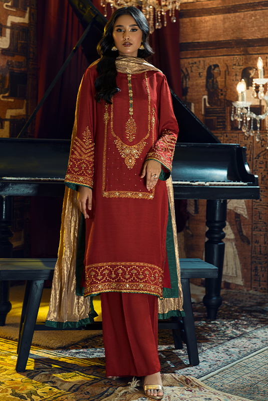 Nefertiti By Zaaviay Stitched Ya'Amar (Three Piece)