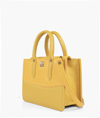 RTW Creation - Yellow crocodile satchel bag