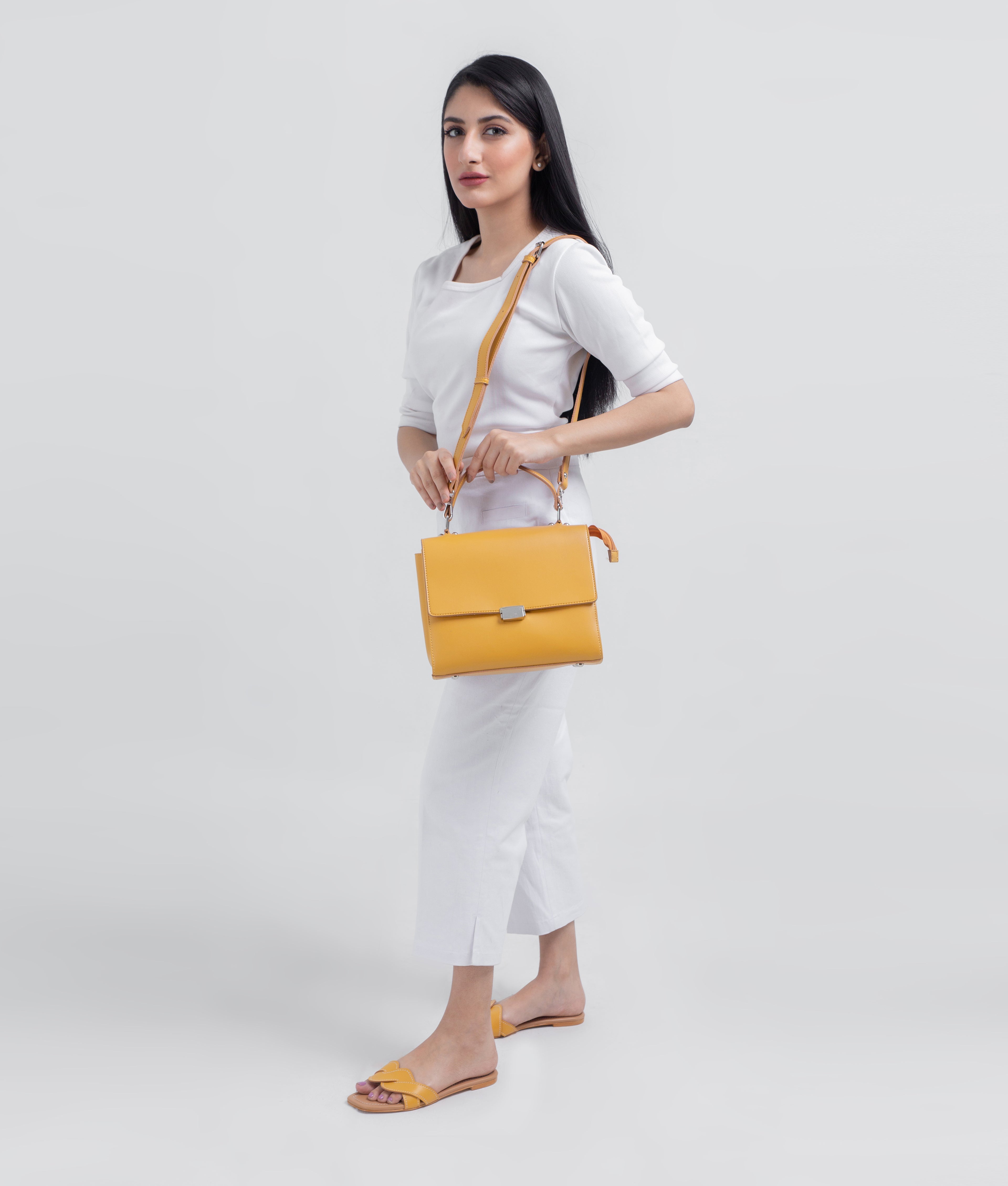 RTW Creation - Yellow mini messenger bag