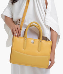 RTW Creation - Yellow crocodile satchel bag