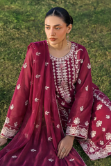 Stitching Cotton Unstitched 3 Piece Emb Chiffon Suit-WFCU-08