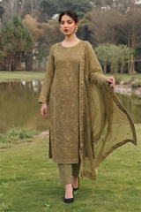 Stitching Cotton Unstitched 3 Piece Emb Chiffon Suit-WFCU-02