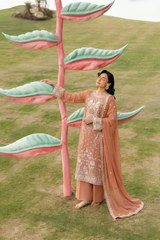 Stitching Cotton Unstitched 3 Piece Emb Chiffon Suit-WFCU-07