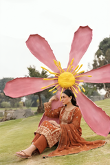 Stitching Cotton Unstitched 3 Piece Emb Chiffon Suit-WFCU-01