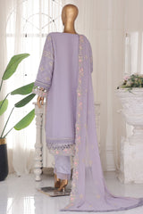 Bin Saeed Stitched 3 Piece Luxury Emb Chiffon Suit-ZEFC-1898-Light Purple