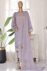Bin Saeed Stitched 3 Piece Luxury Emb Chiffon Suit-ZEFC-1898-Light Purple
