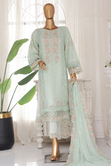 Bin Saeed Stitched 3 Piece Luxury Emb Chiffon Suit-ZEFC-1899-Mint
