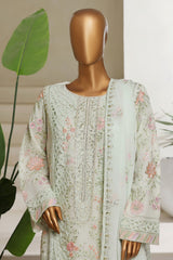 Bin Saeed Stitched 3 Piece Luxury Emb Chiffon Suit-ZEFC-2152-Sky