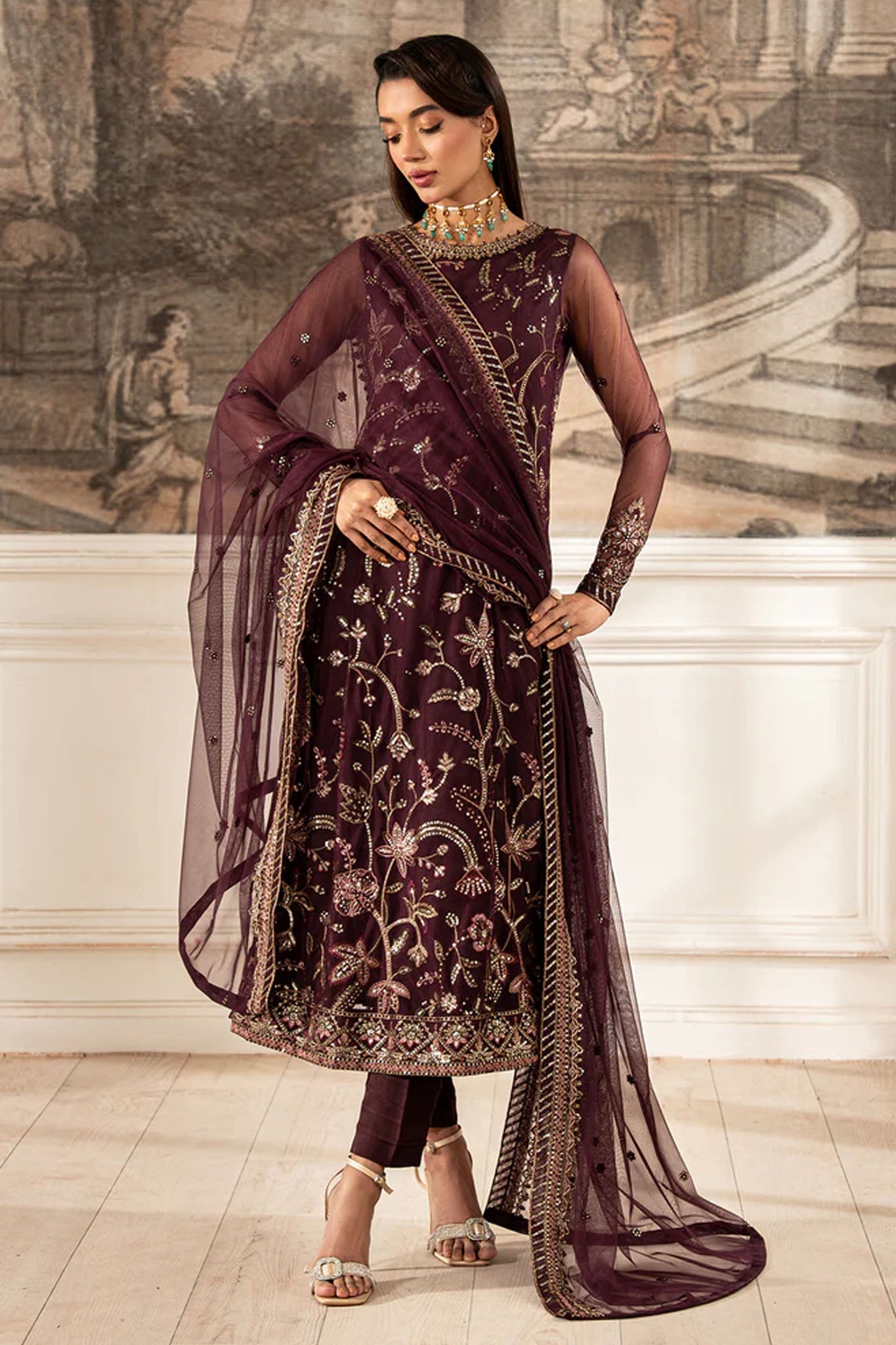 Zarif Unstitched 3 Piece Luxury Formal Edit Collection-ZFE-06-Dahlia