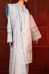 Zaha Unstitched 3 Piece Printed & Emb Lawn Suit-ZL-01-B-Ela
