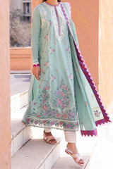 Zaha Unstitched 3 Piece Printed & Emb Lawn Suit-ZL-02-A-Larmina