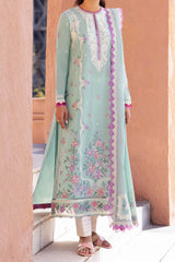 Zaha Unstitched 3 Piece Printed & Emb Lawn Suit-ZL-02-A-Larmina