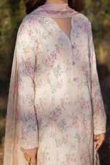 Zaha Unstitched 3 Piece Printed & Emb Lawn Suit-ZL-03-A-Aysel