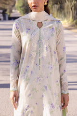 Zaha Unstitched 3 Piece Printed & Emb Lawn Suit-ZL-04-B-Asema