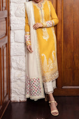 Zaha Unstitched 3 Piece Printed & Emb Lawn Suit-ZL-06-A-Ferya