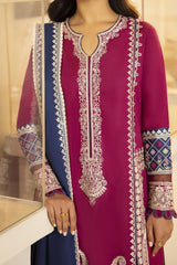 Zaha Unstitched 3 Piece Printed & Emb Lawn Suit-ZL-06-B-Ferya