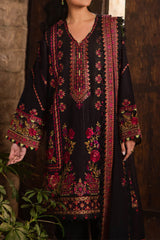 Zaha Unstitched 3 Piece Printed & Emb Lawn Suit-ZL-08-B-Zel