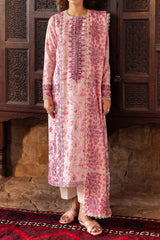 Zaha Unstitched 3 Piece Printed & Emb Lawn Suit-ZL-10-B-Sena