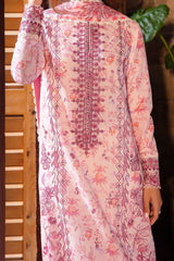Zaha Unstitched 3 Piece Printed & Emb Lawn Suit-ZL-10-B-Sena