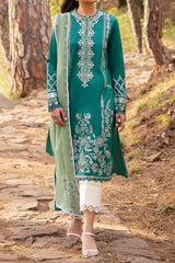 Zaha Unstitched 3 Piece Printed & Emb Lawn Suit-ZL-11-B-Vejah