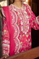 Zaha Unstitched 3 Piece Printed & Emb Lawn Suit-ZL-12-A-Leyla