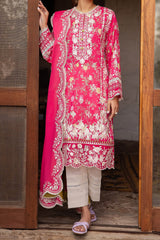 Zaha Unstitched 3 Piece Printed & Emb Lawn Suit-ZL-12-A-Leyla