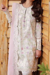 Zaha Unstitched 3 Piece Printed & Emb Lawn Suit-ZL-12-B-Leyla