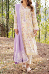 Zaha Unstitched 3 Piece Printed & Emb Lawn Suit-ZL-13-A-Sezem