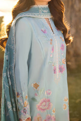 Zaha Unstitched 3 Piece Printed & Emb Lawn Suit-ZL-14-B-Gizem