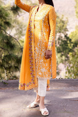Zaha Unstitched 3 Piece Printed & Emb Lawn Suit-ZL-15-A-Narina