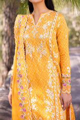 Zaha Unstitched 3 Piece Printed & Emb Lawn Suit-ZL-15-A-Narina