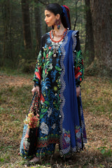 Neelum by Zaha Unstitched 3 Piece Lawn Suit-ZL25-03 A-Black Solana