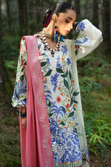 Neelum by Zaha Unstitched 3 Piece Lawn Suit-ZL25-03 B-White Solana