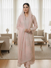 Burberry By Dressline Semi Stitched 3 Piece Luxury Emb Organza Aiyudiya Slub Collection'2025-burberry-semi-stitched-blush-whisper