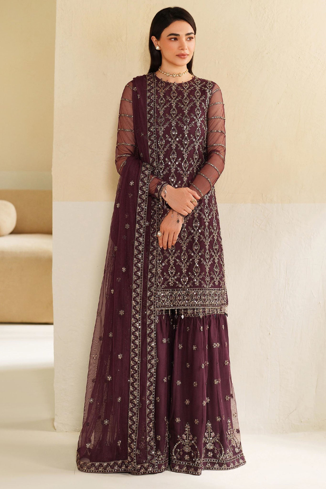 Roohi By Zarif Unstitched 3 Piece Formal Edit Collection'2025-ZRF-RFE-01-SANEH