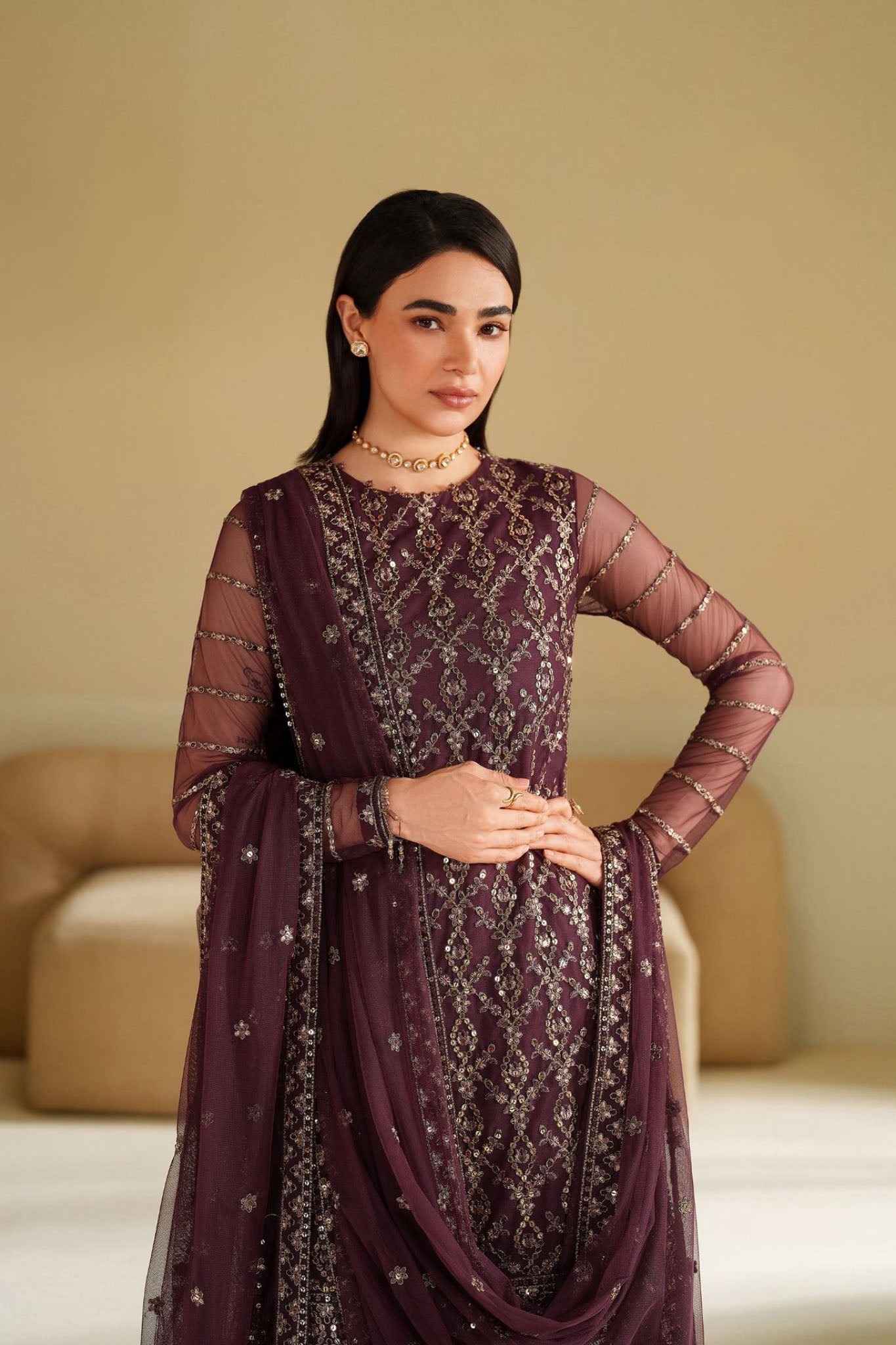 Roohi By Zarif Unstitched 3 Piece Formal Edit Collection'2025-ZRF-RFE-01-SANEH