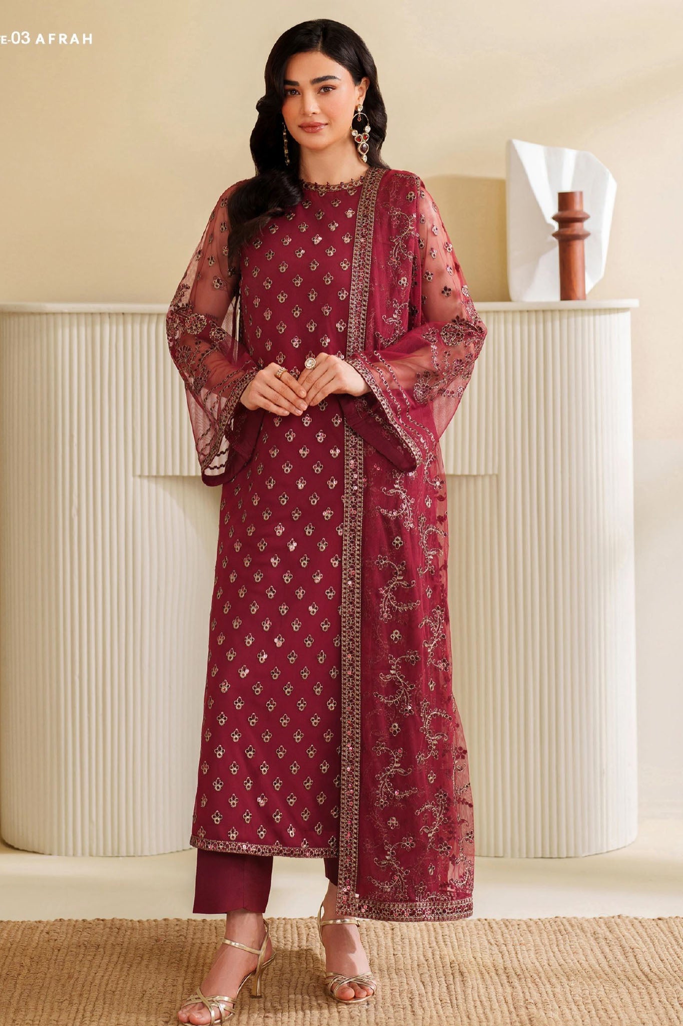 Roohi By Zarif Unstitched 3 Piece Formal Edit Collection'2025-ZRF-RFE-03-AFRAH