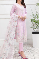 Zarka by Tawakkal Semi Stitched 3 Piece Emb Lawn Suit-ZT-9124