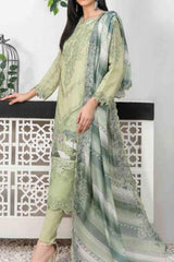Zarka by Tawakkal Semi Stitched 3 Piece Emb Lawn Suit-ZT-9133