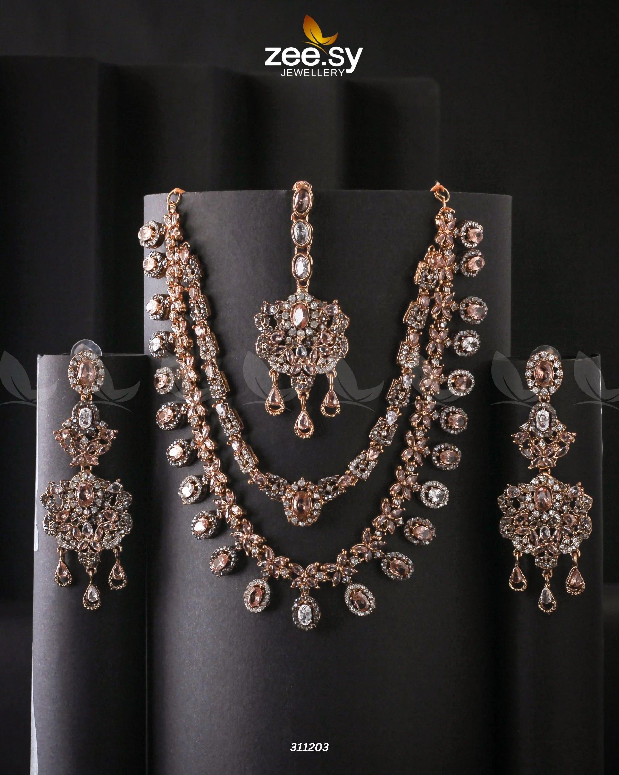 Zarqa Necklace Champagne - Zeesy Jewellery