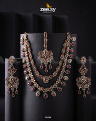 Zarqa Necklace Fuchsia - Zeesy Jewellery