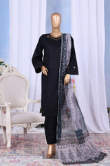 Khombi Stitched 3 Piece Casual Pret Cotton Collection'2025-Zebra Lines Black