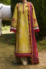 SS Lawn By Hussain Rehar Unstitched 3 Piece Emb Lawn Suit-Zest