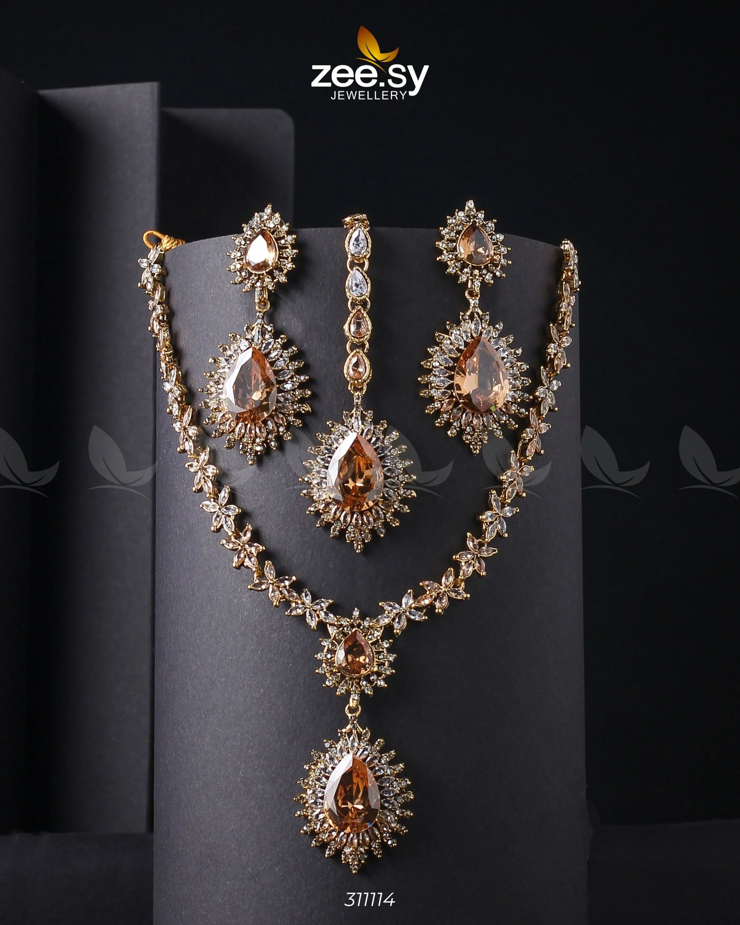 Zilla Necklace Golden Champagne - Zeesy Jewellery