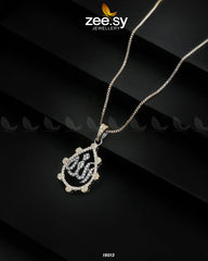 Zirconic Verse Locket Golden Black - Zeesy Jewellery